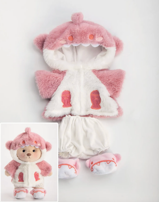 Fuzzy Pink Shark Suit